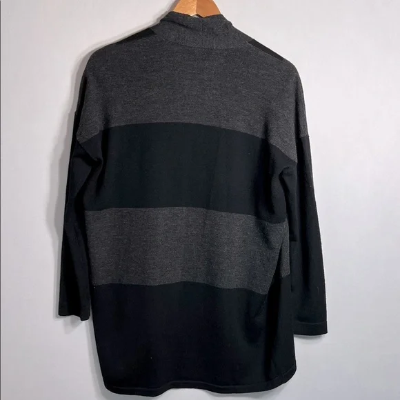 Eileen Fisher 100% Merino Wool Block Stripe Cardigan Sweater Size S - Picture 7 of 8